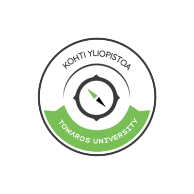 Kohti yliopisto -hankkeen logo, joka on samalla linkki, joka vie hankkeen sivuille.